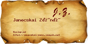 Janecskai Zénó névjegykártya